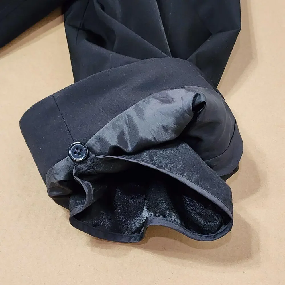 Lauren Ralph Lauren Coat Mens 64R Black Long Microfiber Rain Zip Liner Insulated